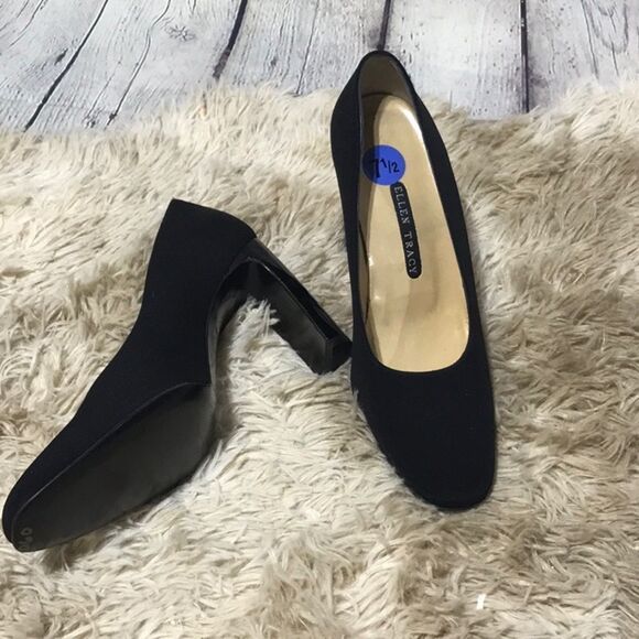 Career Ellen Tracy Black Heel With Translucent Heel Classic with a twist - Picture 4 of 9